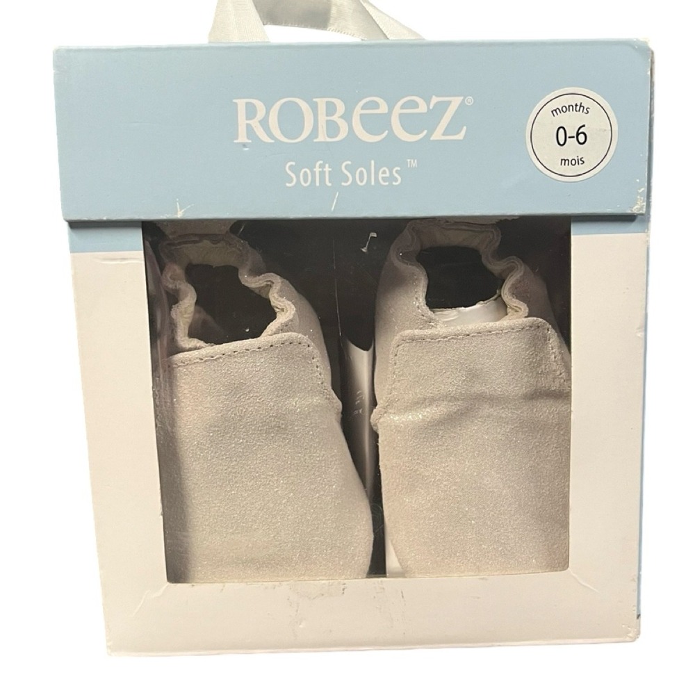 Robeez Soft Soles Pretty Pearl Pink Leather Baby Shoes 0-6 Months NEW